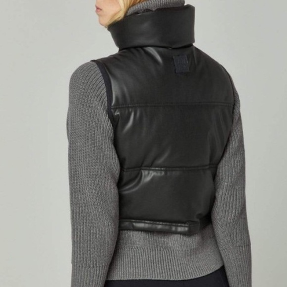 Alp N’ Rock faux Leather Cropped Vest Black - Picture 4 of 5